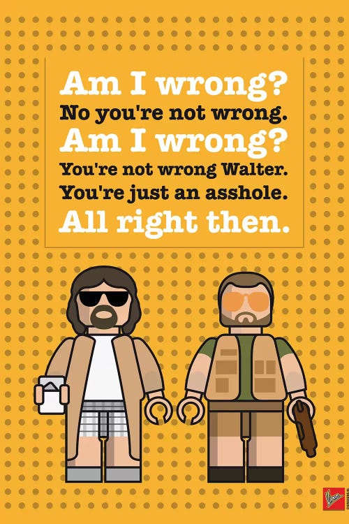 The Big Lebowski Lego Dialogue Poster by Chungkong wall art