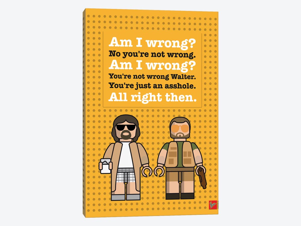 The Big Lebowski Lego Dialogue Poster by Chungkong 1-piece Canvas Print