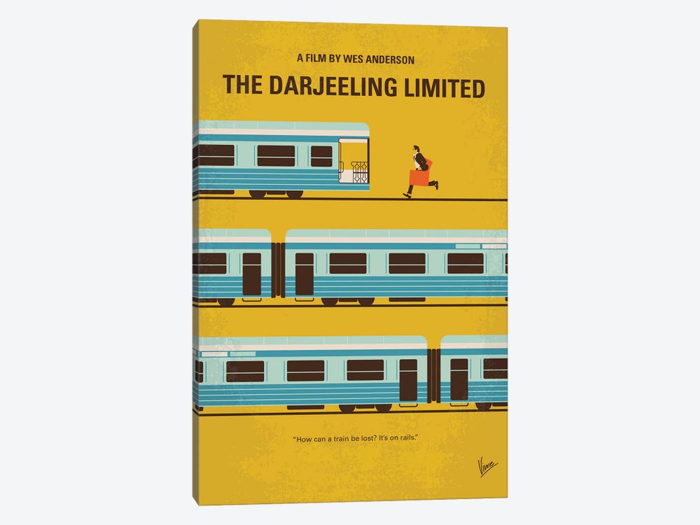 The Darjeeling Limited Minimal Movie Poster by Chungkong 1-piece Canvas Wall Art