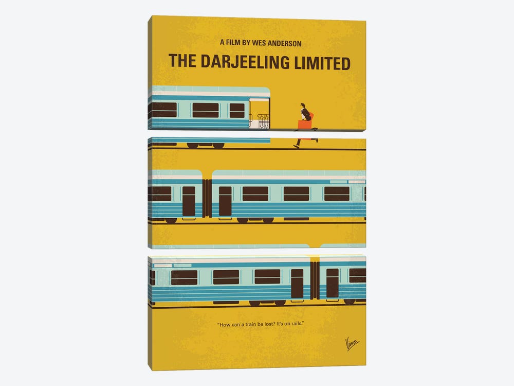 The Darjeeling Limited Minimal Movie Poster by Chungkong 3-piece Canvas Wall Art