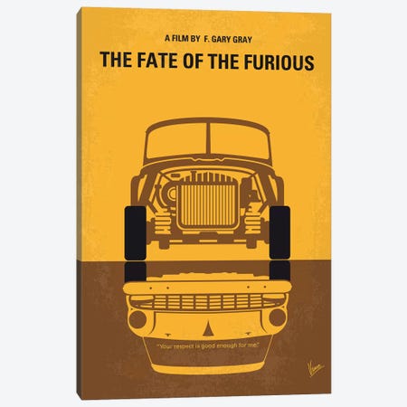 The Fate Of The Furious Minimal Movie Poster Canvas Print #CKG1058} by Chungkong Canvas Print