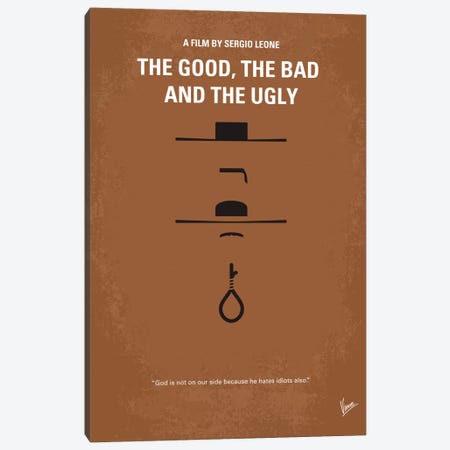 The Good The Bad The Ugly Minimal Movie Poster Canvas Print #CKG105} by Chungkong Art Print