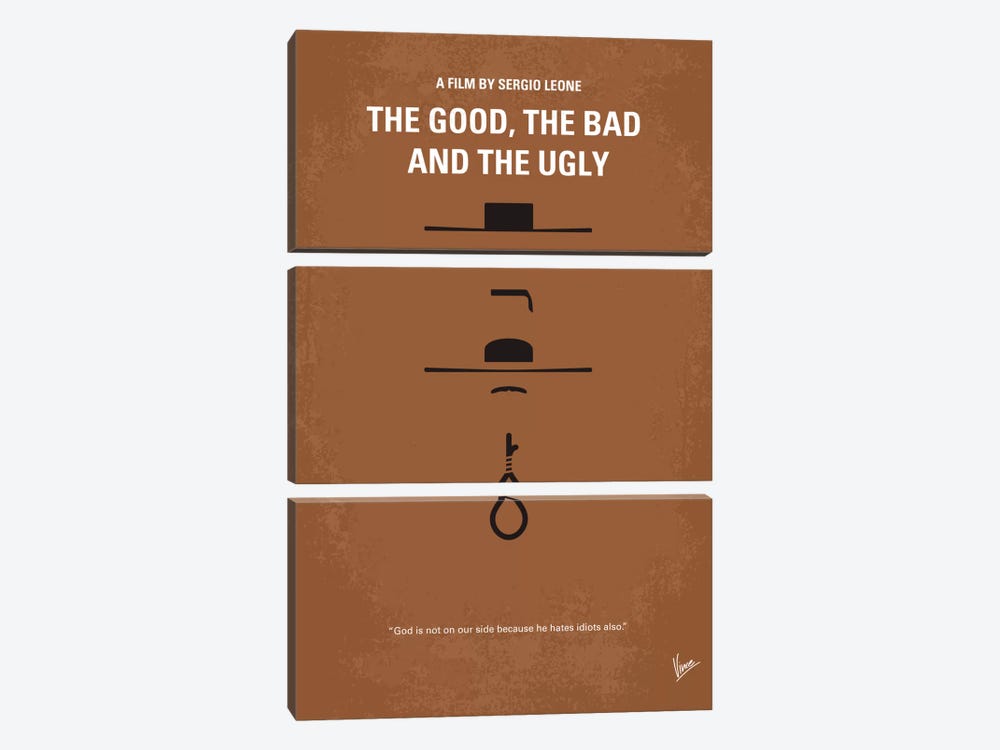 The Good The Bad The Ugly Minimal Movie Poster by Chungkong 3-piece Canvas Art Print