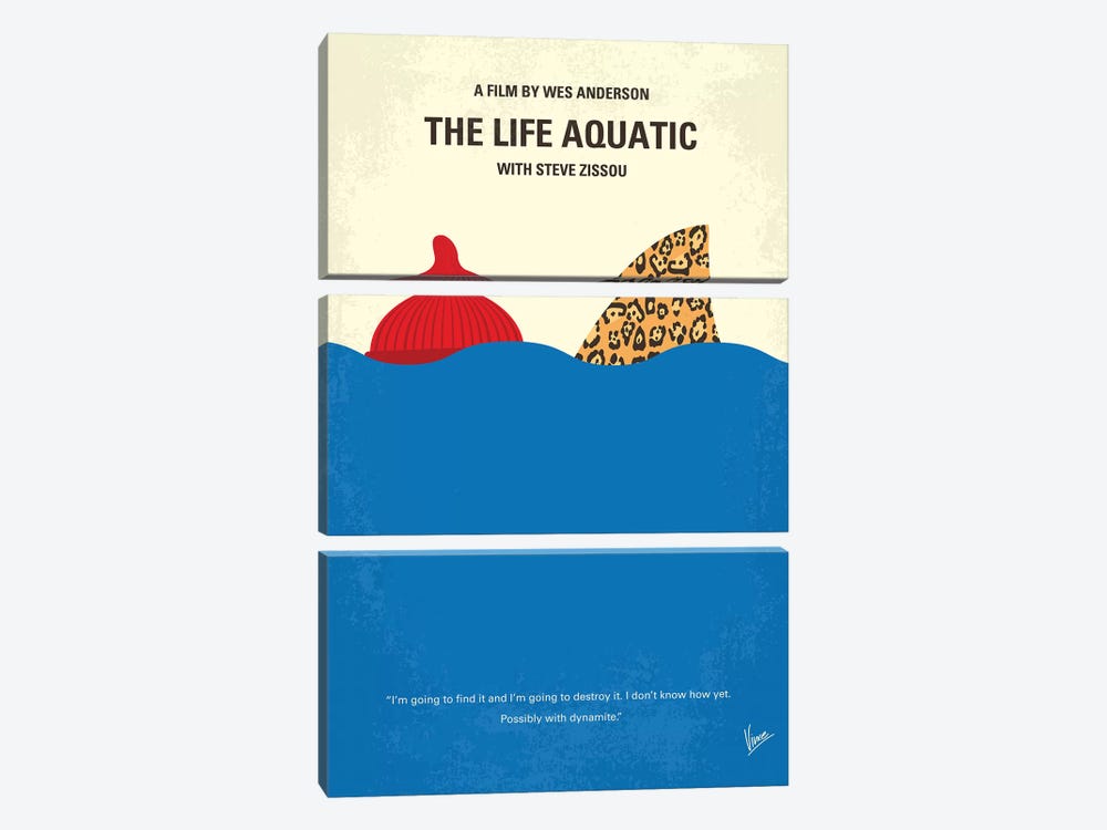 The Life Aquatic With Steve Zissou Minimal Movie Poster by Chungkong 3-piece Canvas Art Print
