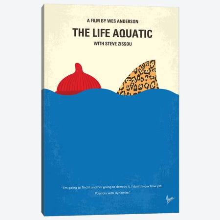 The Life Aquatic With Steve Zissou Minimal Movie Poster Canvas Print #CKG1062} by Chungkong Canvas Wall Art