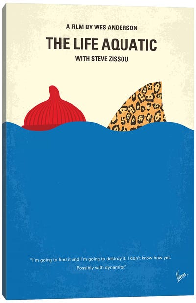 The Life Aquatic With Steve Zissou Minimal Movie Poster Canvas Art Print - Chungkong - Minimalist Movie Posters