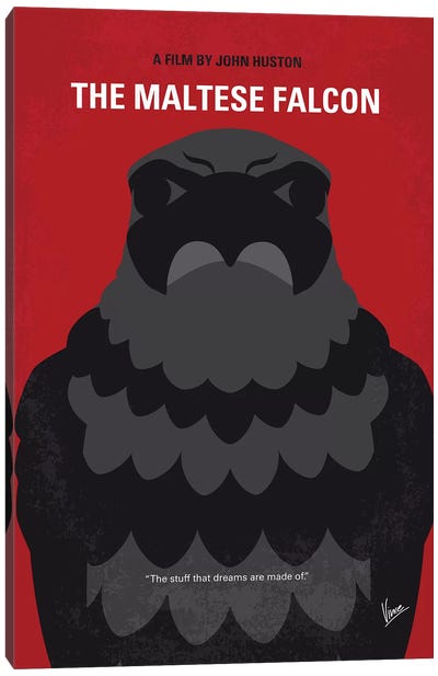 The Maltese Falcon Minimal Movie Poster Canvas Art Print - Minimalist Posters