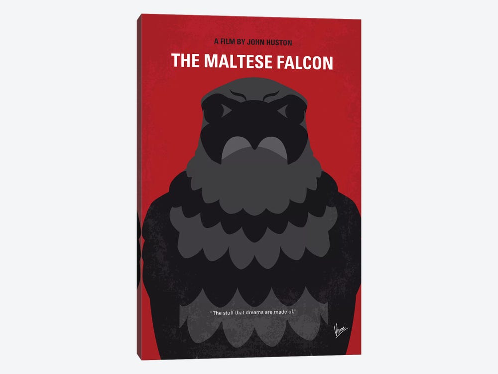The Maltese Falcon Minimal Movie Poster by Chungkong 1-piece Canvas Art