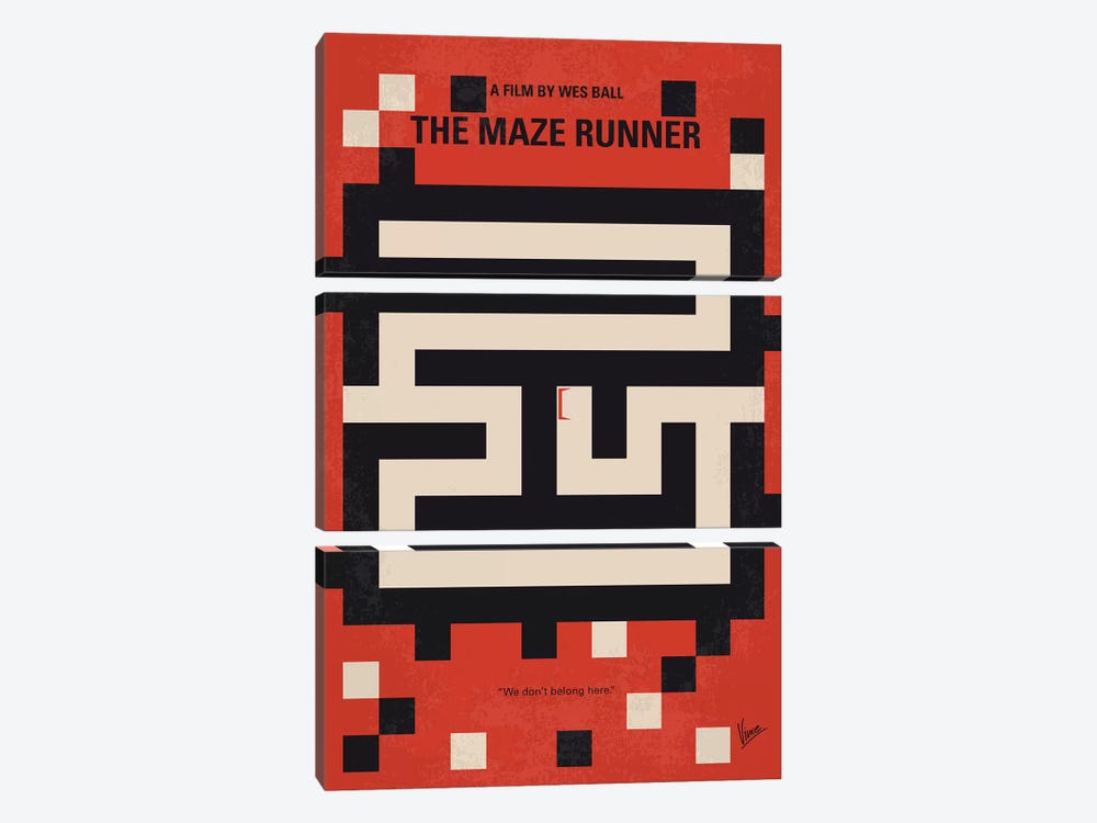 The Maze Runner Minimal Movie Poster by Chungkong 3-piece Canvas Print