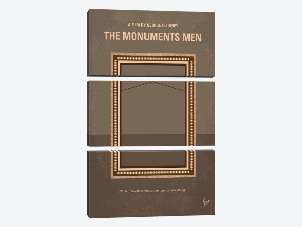 The Monuments Men Minimal Movie Poster by Chungkong 3-piece Canvas Wall Art