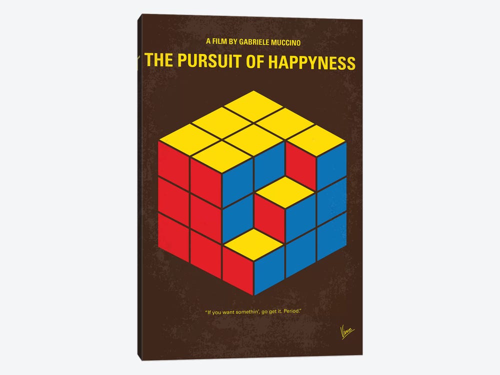 The Pursuit Of Happyness Minimal Movie Poster 1-piece Canvas Art Print