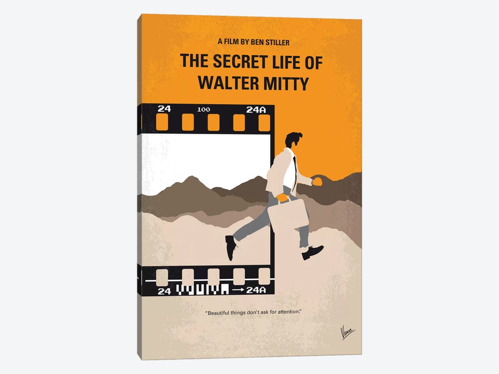 The Secret Life Of Walter Mitty Minimal Movie Poster by Chungkong 1-piece Canvas Artwork