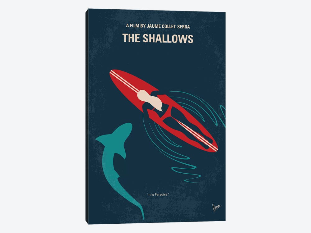 The Shallows Minimal Movie Poster by Chungkong 1-piece Canvas Wall Art