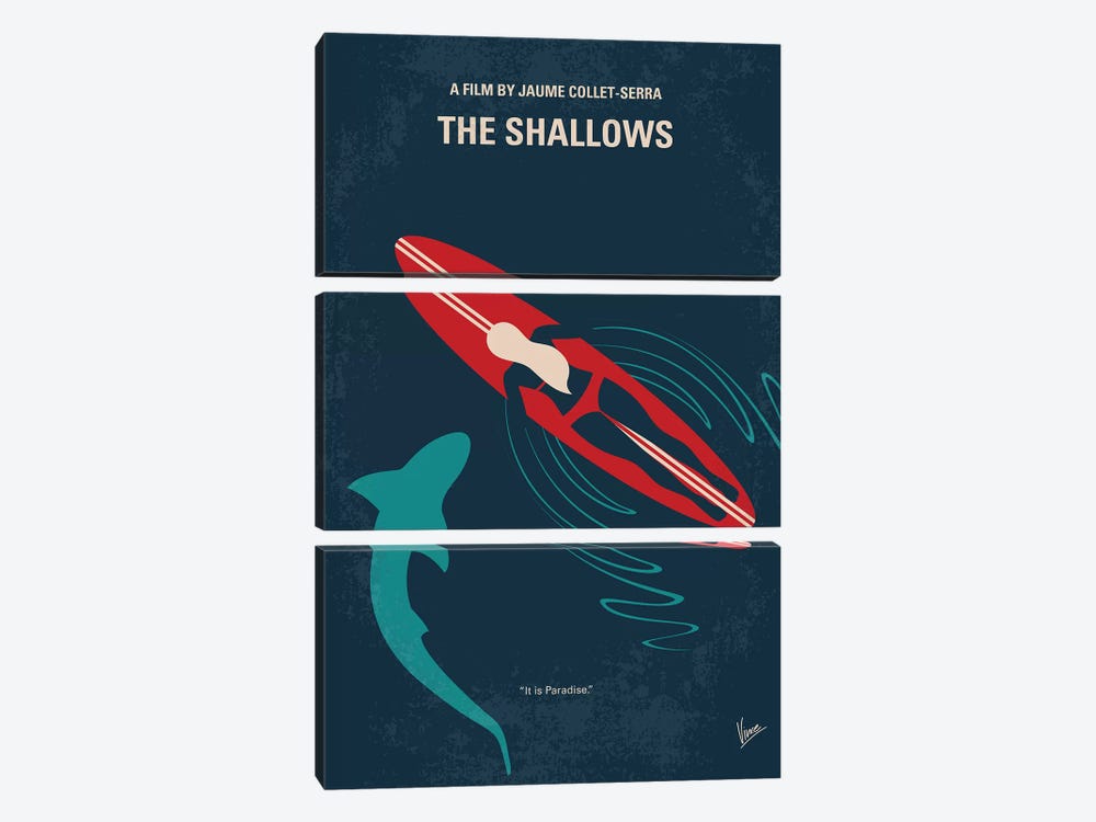 The Shallows Minimal Movie Poster by Chungkong 3-piece Canvas Wall Art