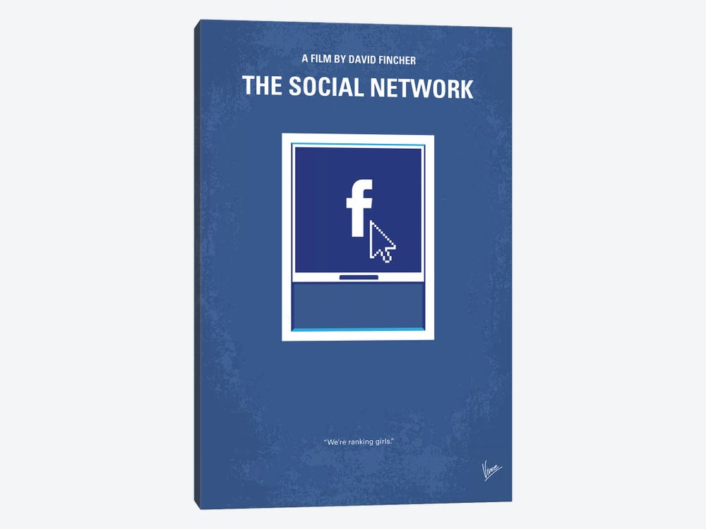 The Social Network Minimal Movie Poster by Chungkong 1-piece Canvas Artwork