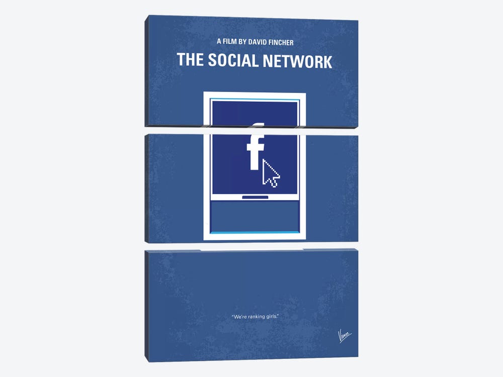 The Social Network Minimal Movie Poster by Chungkong 3-piece Canvas Artwork