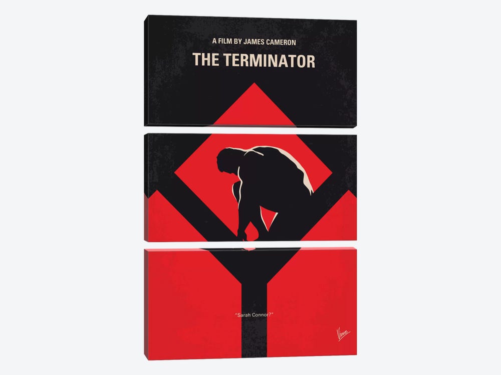 The Terminator Minimal Movie Poster by Chungkong 3-piece Canvas Art Print