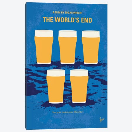 The World's End Minimal Movie Poster Canvas Print #CKG1075} by Chungkong Canvas Art