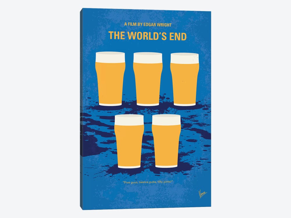 The World's End Minimal Movie Poster by Chungkong 1-piece Canvas Art Print