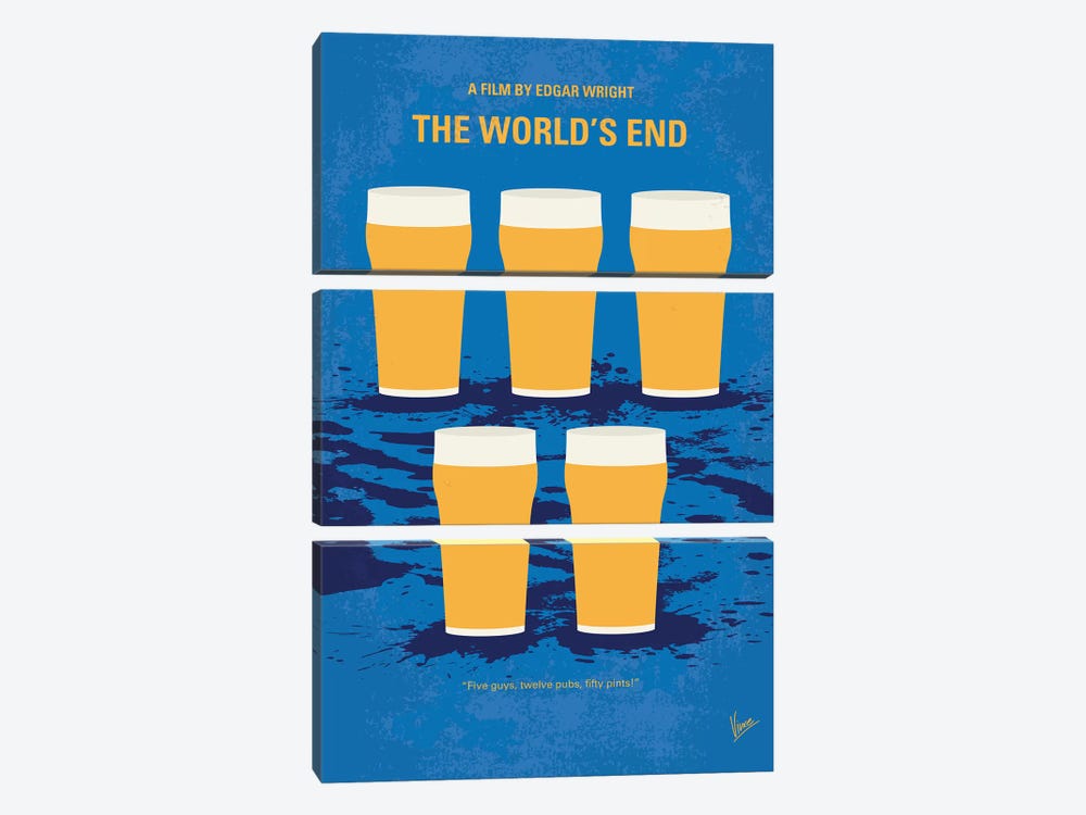 The World's End Minimal Movie Poster by Chungkong 3-piece Art Print
