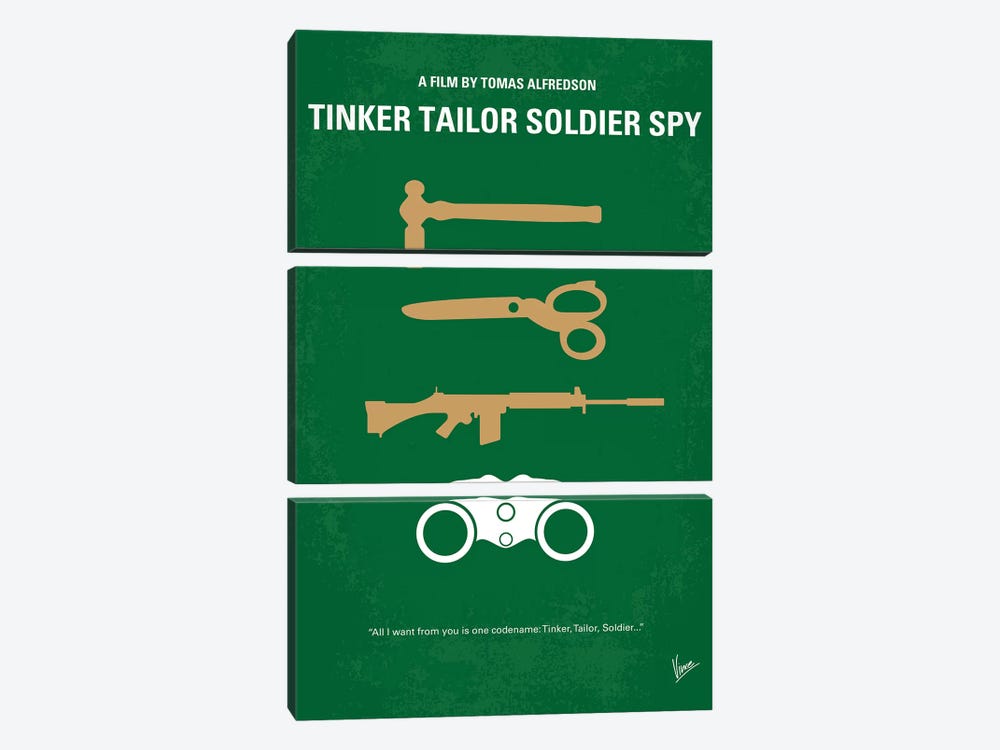 Tinker Tailor Soldier Spy Minimal Movie Poster by Chungkong 3-piece Canvas Wall Art