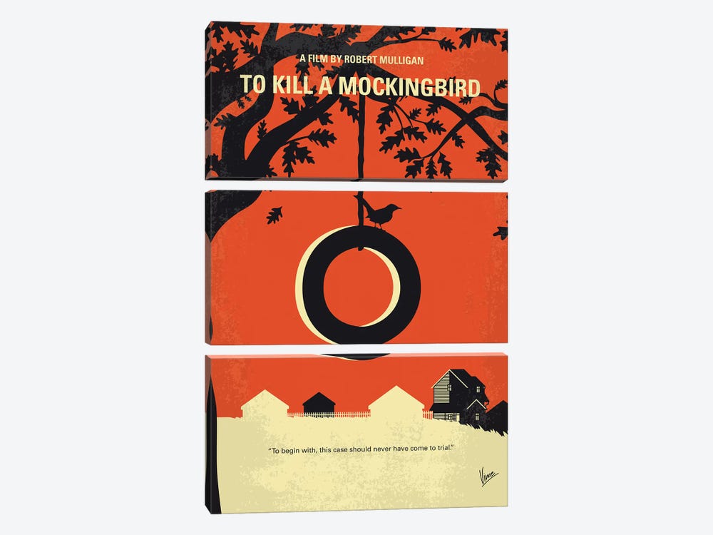 To Kill A Mockingbird Minimal Movie Poster by Chungkong 3-piece Canvas Print