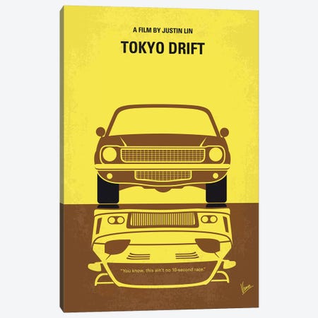 Tokyo Drift Minimal Movie Poster Canvas Print #CKG1078} by Chungkong Canvas Print