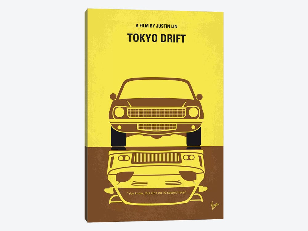 Tokyo Drift Minimal Movie Poster by Chungkong 1-piece Canvas Artwork