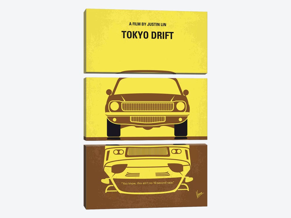 Tokyo Drift Minimal Movie Poster by Chungkong 3-piece Canvas Artwork