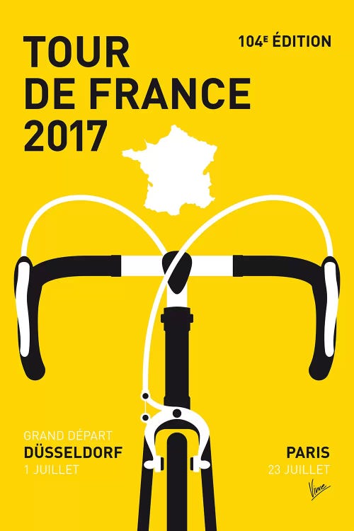 Tour de France 2017 Minimal Poster by Chungkong wall art