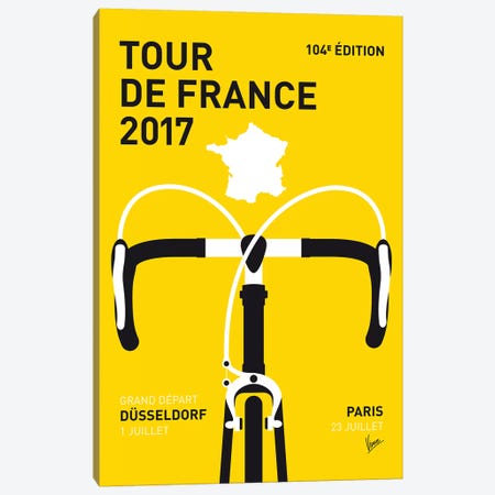Tour de France 2017 Minimal Poster Canvas Print #CKG1079} by Chungkong Canvas Print