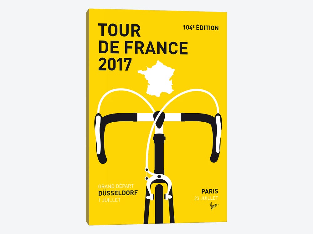 Tour de France 2017 Minimal Poster by Chungkong 1-piece Canvas Print