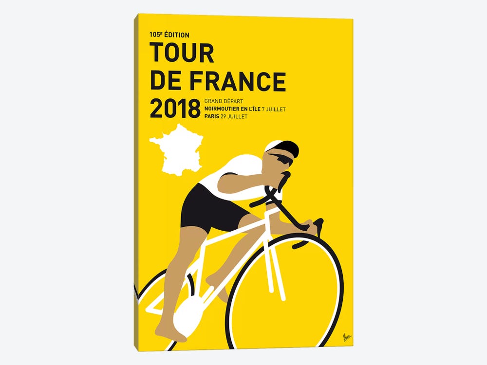 Tour de France 2018 Minimal Poster by Chungkong 1-piece Canvas Print