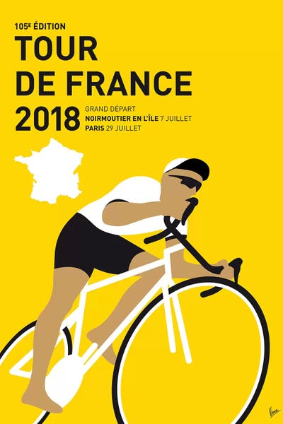 Bicycles: Tour de France 2018 Minimal Poster by Chungkong
