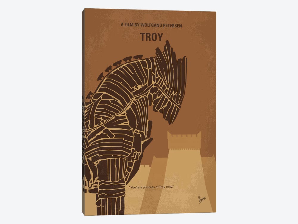 Troy Minimal Movie Poster by Chungkong 1-piece Canvas Wall Art