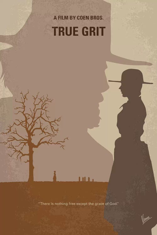 True Grit Minimal Movie Poster by Chungkong wall art