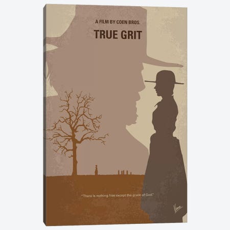 True Grit Minimal Movie Poster Canvas Print #CKG1082} by Chungkong Canvas Artwork