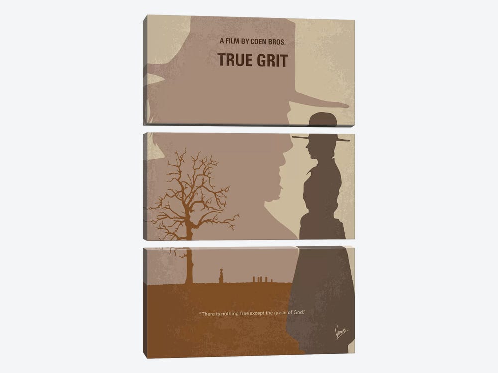 True Grit Minimal Movie Poster by Chungkong 3-piece Canvas Art Print