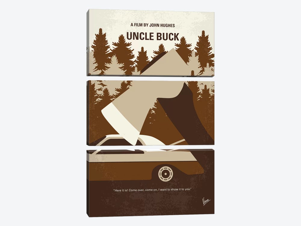 Uncle Buck Minimal Movie Poster by Chungkong 3-piece Canvas Print