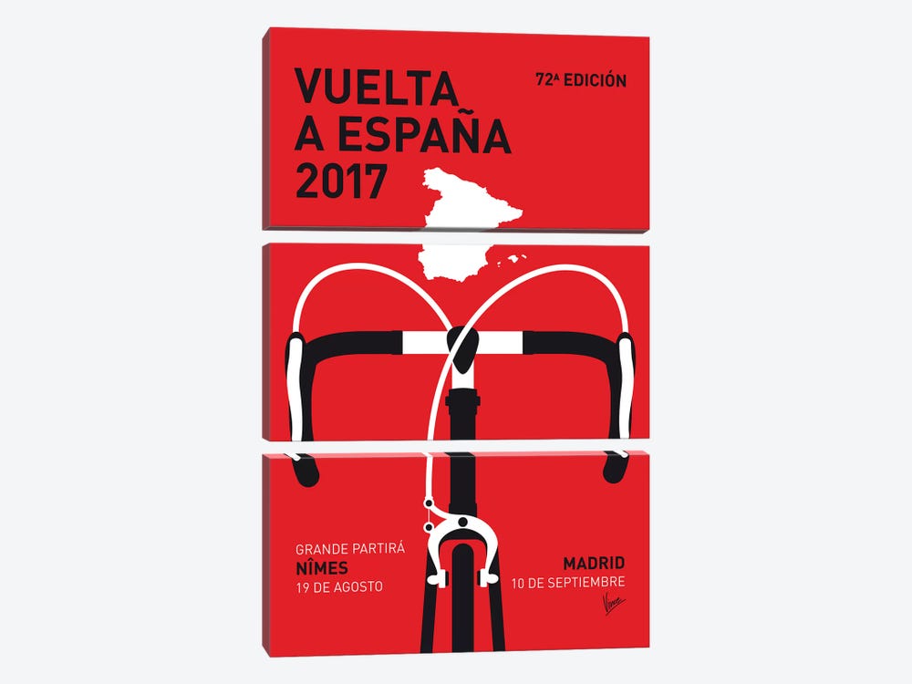 Vuelta a España Minimal Poster 2017 by Chungkong 3-piece Canvas Print