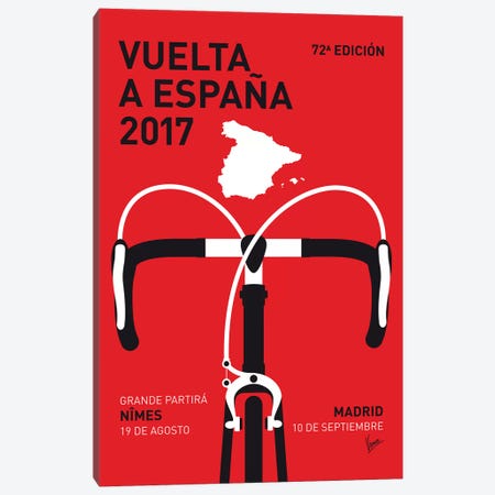 Vuelta a España Minimal Poster 2017 Canvas Print #CKG1088} by Chungkong Canvas Wall Art