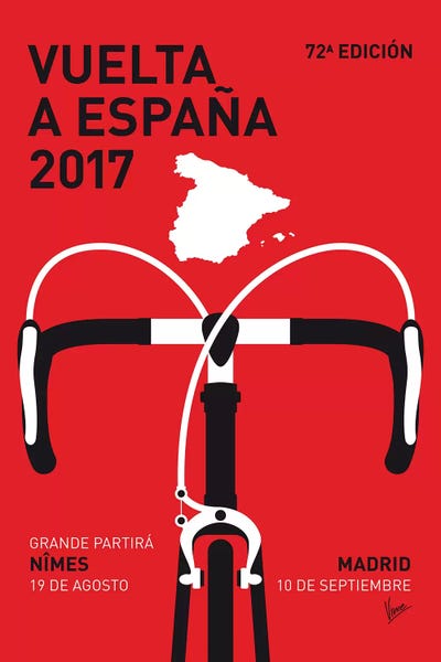 Bicycles: Vuelta a España Minimal Poster 2017 by Chungkong
