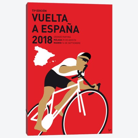 Vuelta a España Minimal Poster 2018 Canvas Print #CKG1089} by Chungkong Canvas Art