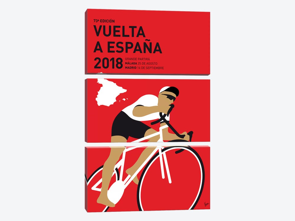 Vuelta a España Minimal Poster 2018 by Chungkong 3-piece Canvas Wall Art