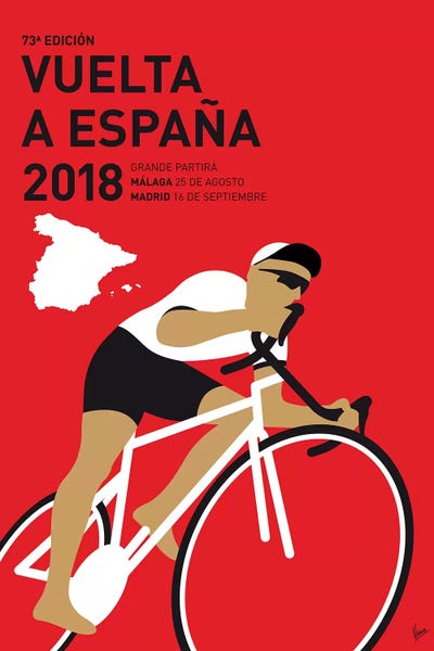 Bicycles: Vuelta a España Minimal Poster 2018 by Chungkong