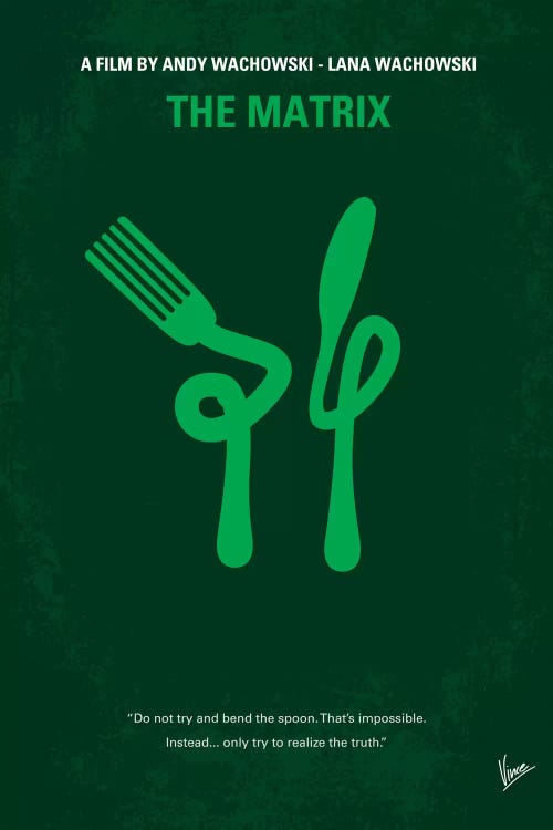 The Matrix (Don't Try And Bend The Spoon) Minimal Movie Poster