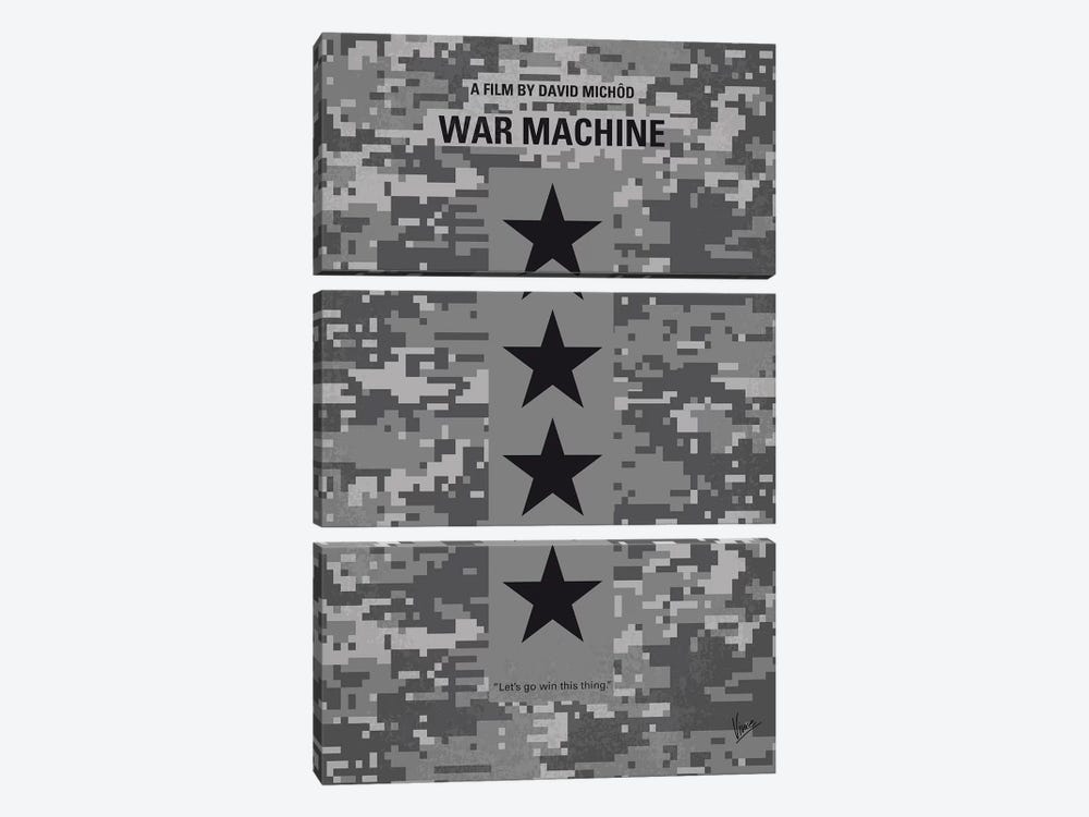 War Machine Minimal Movie Poster by Chungkong 3-piece Canvas Wall Art