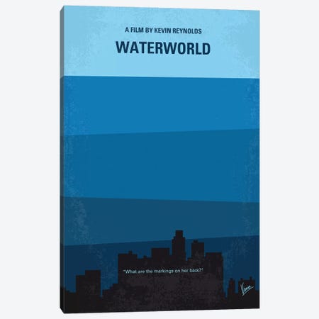 Waterworld Minimal Movie Poster Canvas Print #CKG1091} by Chungkong Canvas Print