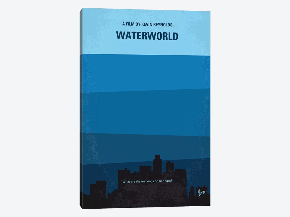 Waterworld Minimal Movie Poster by Chungkong 1-piece Canvas Print