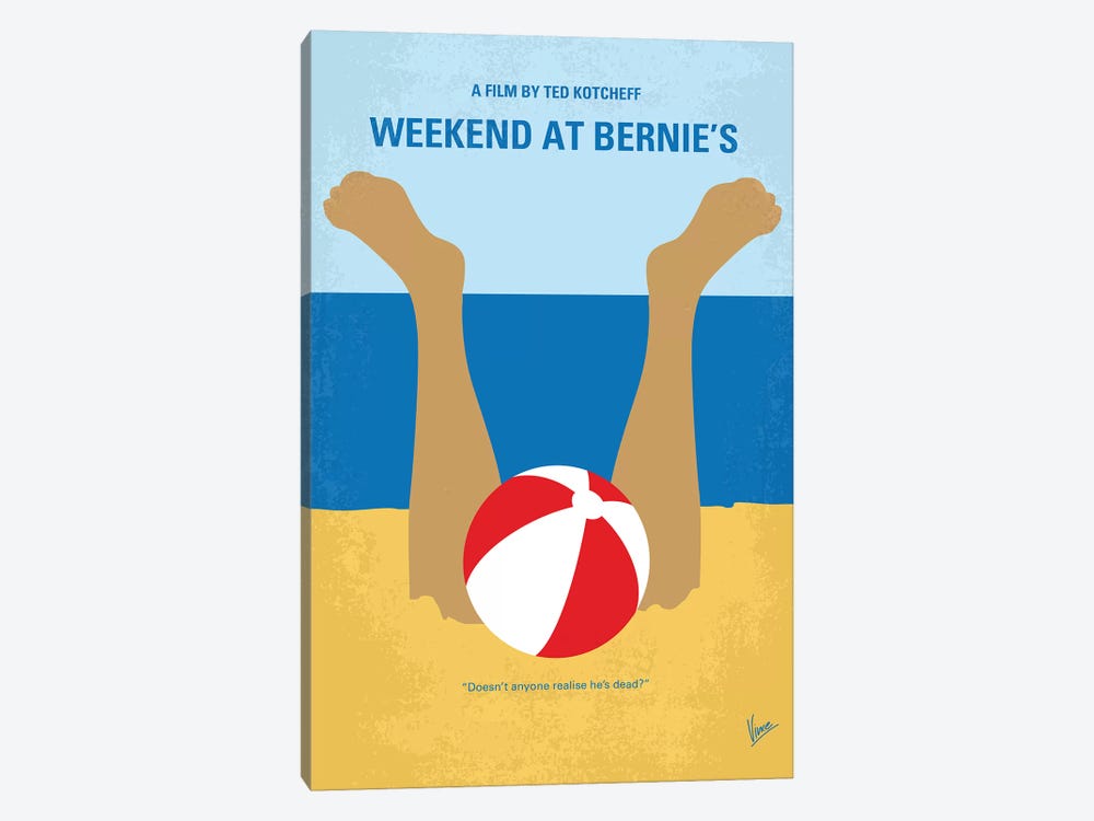 Weekend At Bernie's Minimal Movie Poster by Chungkong 1-piece Canvas Wall Art